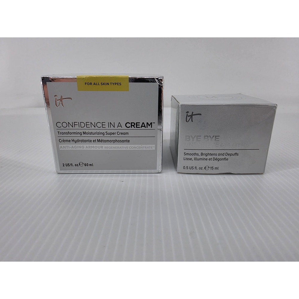 IT Cosmetics Confidence In A Cream 2oz and Bye Bye Under Eye Cream 0.5oz Set